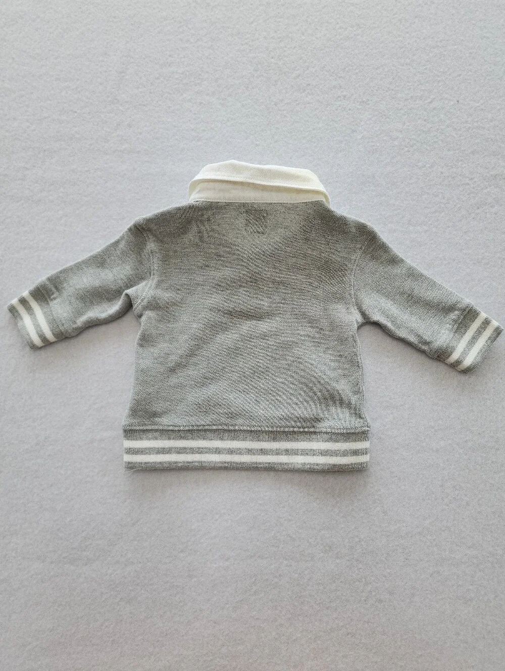 Baby GAP 2 Piece Outfit Set 0-3 Months Gray Polo Sweatshirt Jogger Pants Bear Lo